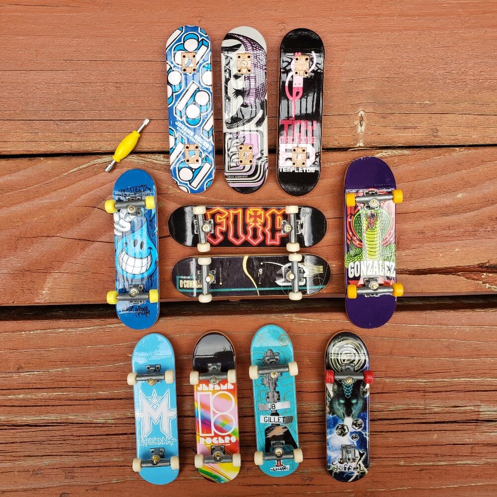 2000s TECH DECK Mini Skateboards [11] Lot (Flame Boy, Flip)